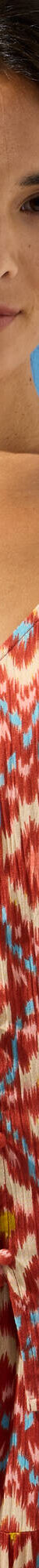 Chemisier boutonné imprimé ikat, crépon (terracotta) Chemisier boutonné imprimé ikat, crépon (terracotta)